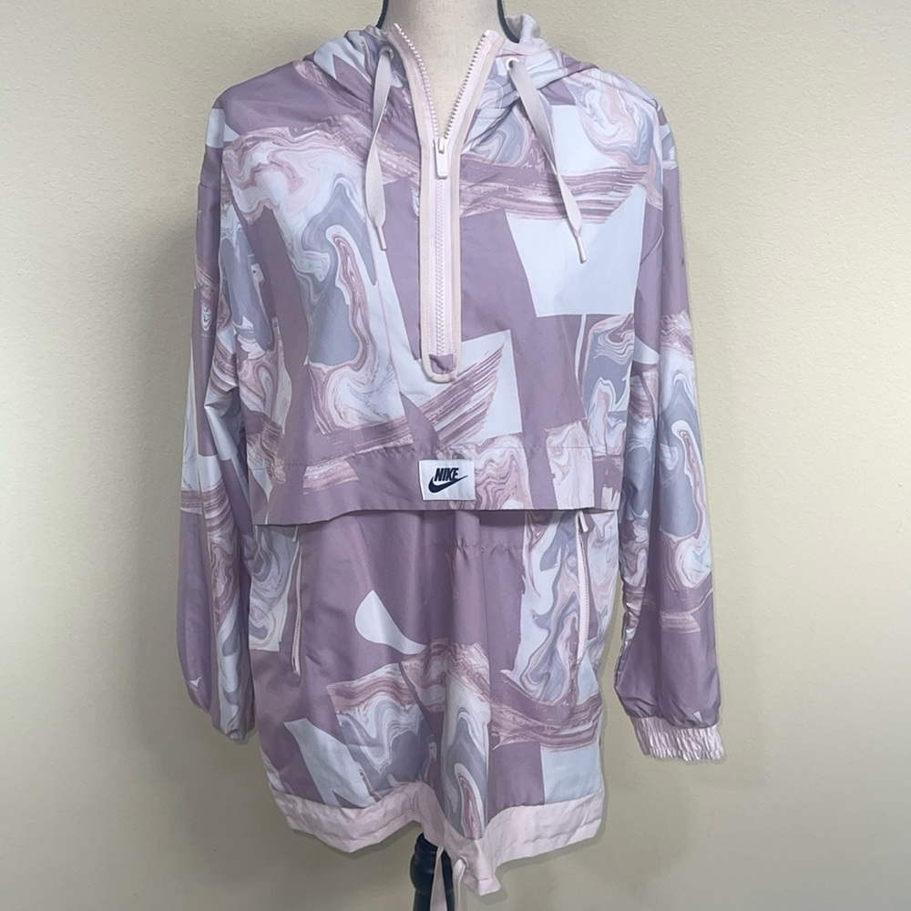 NIKE pink multicolor windbreaker never worn size large